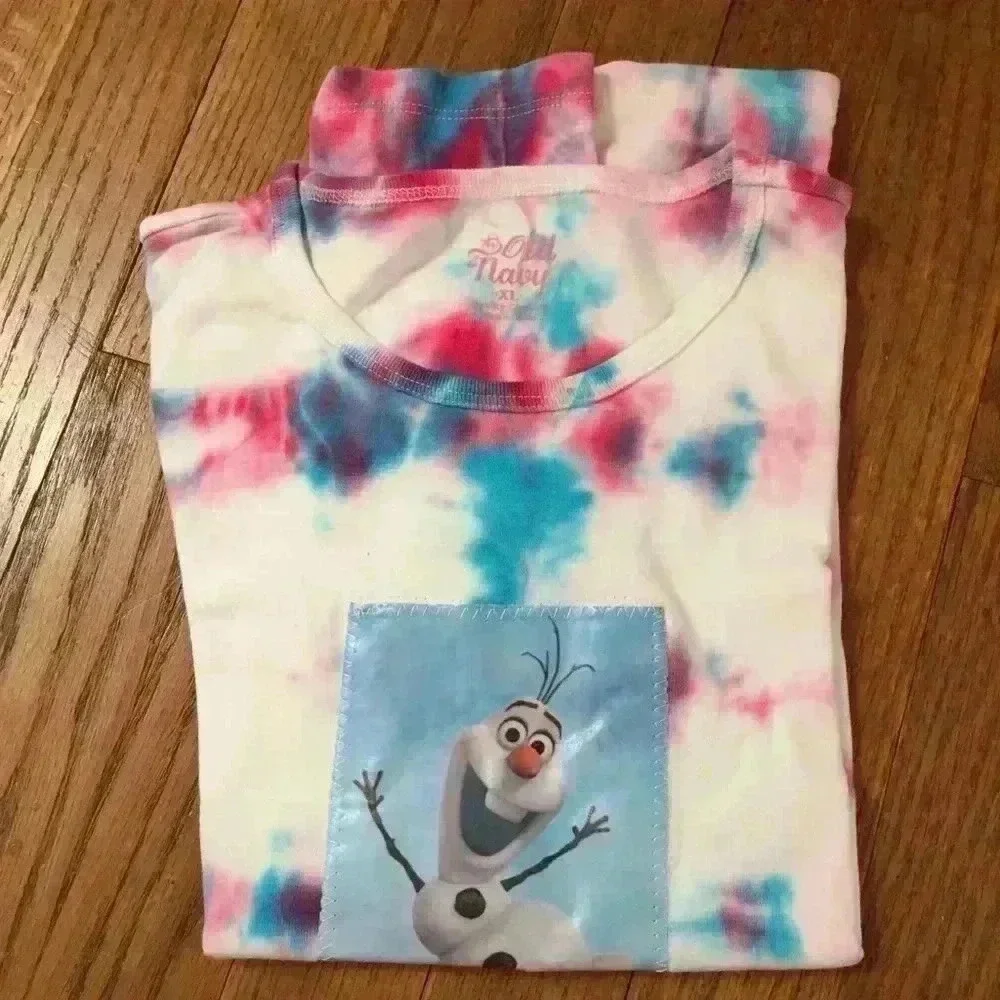 NWOT Frozen tie dye T-shirt long sleeve girl XL